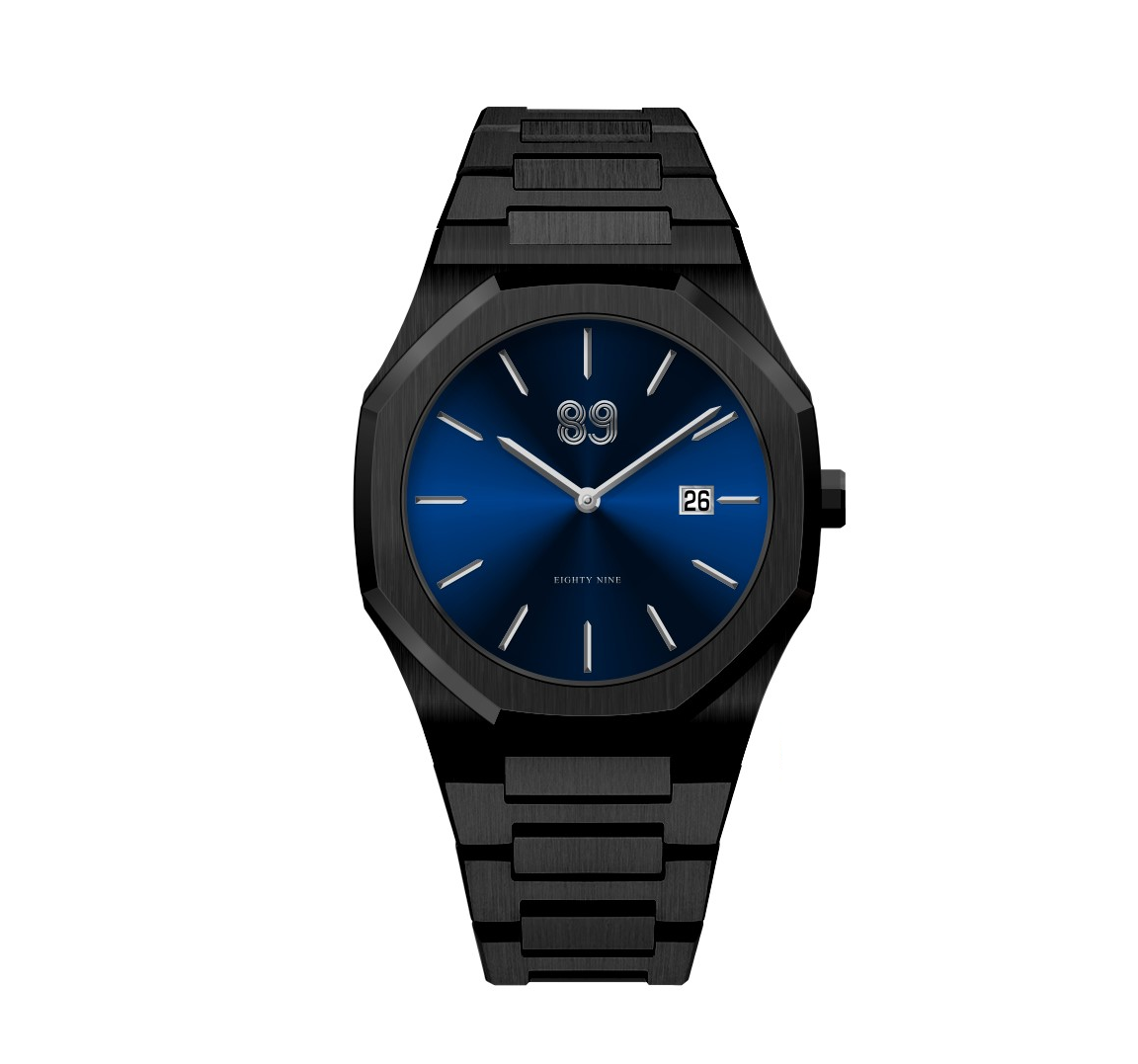 Ultra Thin Black and Blue Watch - A Stylish Companion for Every Occasion