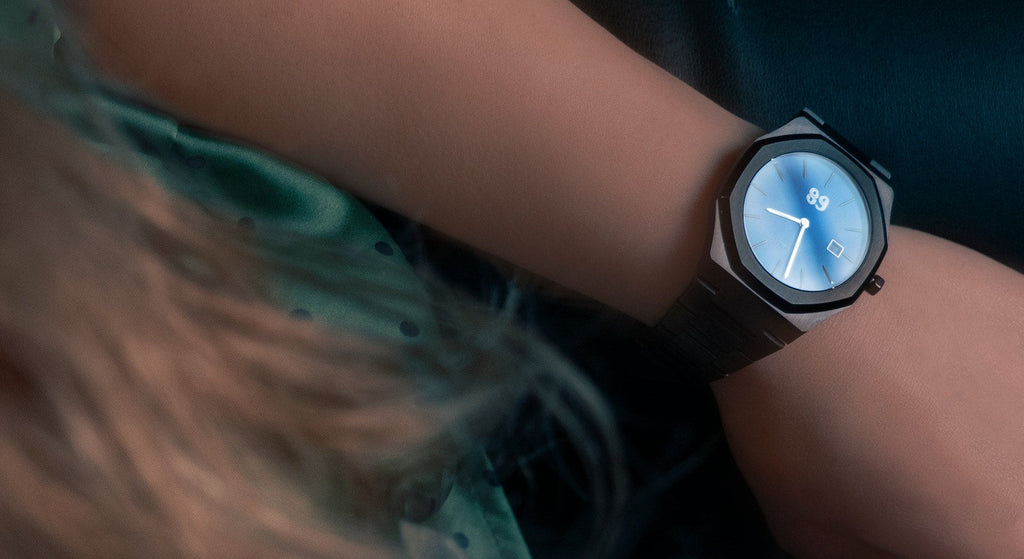 Ultra Thin Black and Blue Watch - A Stylish Companion for Every Occasion