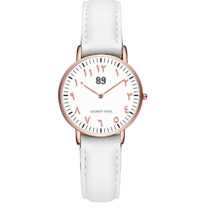 Elegant Women's Watch - Lady 89 Quartz with Italian Leather Strap